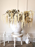 Soft Cream Hanging Pokeweed Spray Ð Realistic Artificial Plant for Home Decor, DIY Arrangements, Wedding Bouquets & Elegant Event Decor faux plants