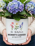 Personalized Grandma's Garden Flower Pot - Custom Anniversary Mother's Day Gift Mom Birth Month Flowers ANNIVERSARY