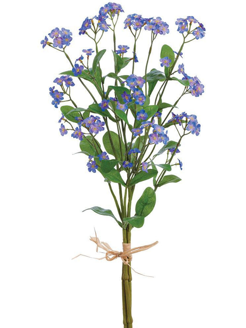 Forget Me Not Myosotis Silk Flower Stem Bundle Purple 19' silk flower
