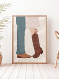 Cowboy Romance Print Cowboy Boots Couple Wall Art Country Music Love Decor Yeehaw Love Art Western Love Print Country Love Decor Love Romance Flower