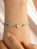 Custom Birth Flower Pet Paw Bracelet with Mother of Pearl, Custom Birthstone Pet Memorial Bracelet, Dog Loss Gift, Cat Sympathy Gift sympathy flower