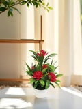 Red Artificial Lotus Flower Ð Faux Potted Bonsai DŽcor faux plants