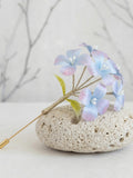 Handmade Mulberry Silk Hydrangea Brooch, Blue Pink Gradient Floral Pin, Wedding Lapel Pin for Women, Vintage Silk Flower Gift silk flower