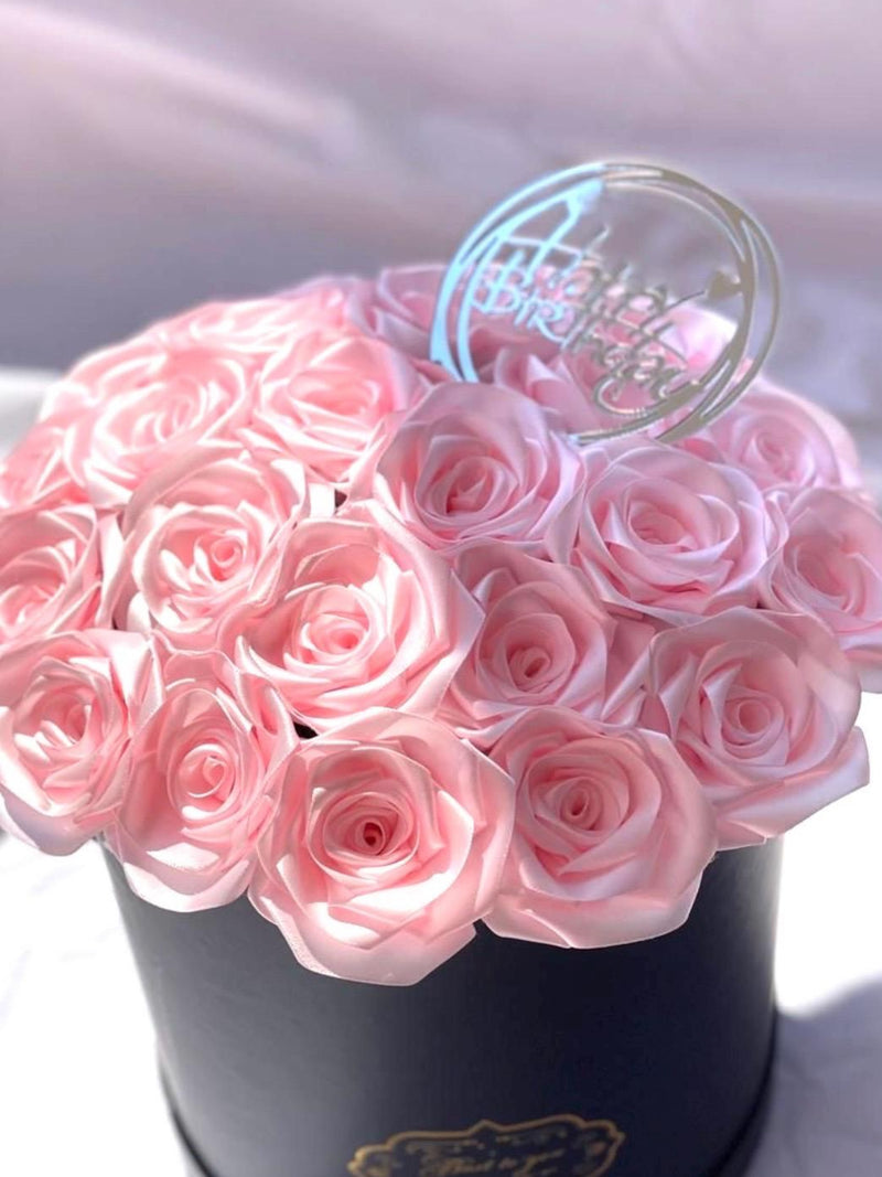 Handmade Pink Rose Bouquet , Unique Artificial Flower Gift , Romantic Keepsake, Anniversary Birthday Gift For Her, Handmade Flower Box silk flower