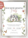 Housewarming Party Invitation | Floral Boho New Home Party Invite | Printable Invitation | Editable Canva Template | Digital Invitation house warming flower