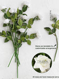 White Artificial Rose Bouquet: Faux Silk Flower Stems silk flower