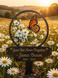 Butterfly Memorial Metal Sign, Daisy Garden Memorial, Personalized Grave Marker, Sympathy Gift Outdoor Decor sympathy flower