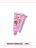 Romance Book Lipgloss PNG, Cute Trendy Aesthetic Romance Book Lover Romantasy Bookish Png design for Stickers, Bookmarks, Commercial use Love Romance Flower
