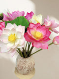 Artificial Lotus Flower Stem Faux Lotus Bud Pod Leaf Set Zen Decor Home Vase Arrangement Pond Style Floral Decoration faux plants