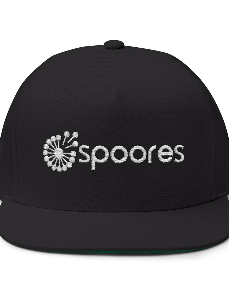 Spoores Embroidered Flat Bill Cap | Snapback hat flower spore