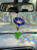 Stained Glass Birth Flower Suncatcher, Car Charm, Window Hanging, Personalized Gift sympathy flower