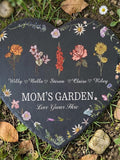 Birth Flower Garden Stone Plaque, Personalized Floral Garden Decor, Memorial Gift for Loved Ones, Sympathy Gift, Gifts from Daughter sympathy flower