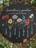 Personalized Birth Flower Garden Stone Plaque, Monthly Bloom Garden Decor, Custom Gift For Mom, Thoughtful Sympathy Gift, Unique Gift I sympathy flower