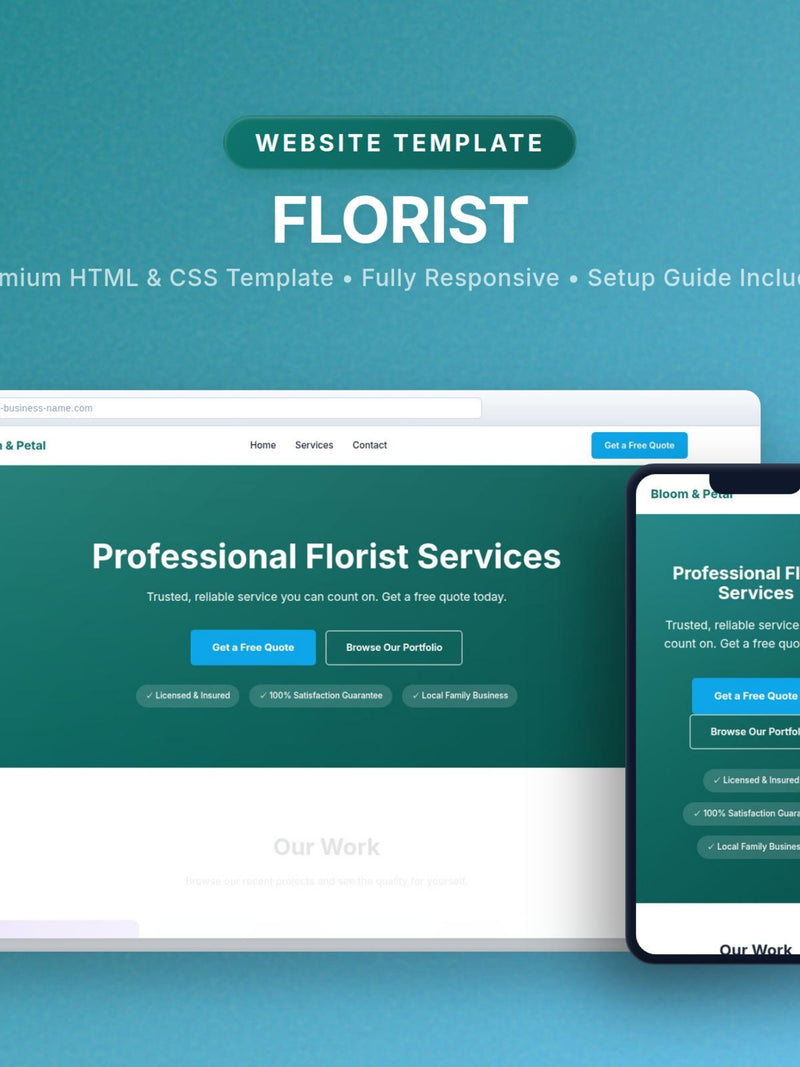 Florist Website Template | Flower Shop HTML CSS Design | Editable Layout | Grow Orders Fast | Digital Download FLOWER DELIVERY