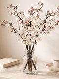 White Plum Blossom Branch, Artificial Silk Flower Stem, Spring Home Decor, Wedding Centerpiece, Minimalist Vase Arrangement, Gift for Her silk flower