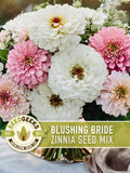 Blushing Bride Zinnia Mix |  100+ Seeds, Heirloom Wedding Flower, Bouquets, Pink & White, Zinnia elegans flower seeds