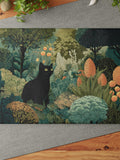 Black Cat Garden Glass Cutting Board Flowers Home Essential Kitchen Decor Cat Lover Gift Idea House Warming Present Idea house warming flower
