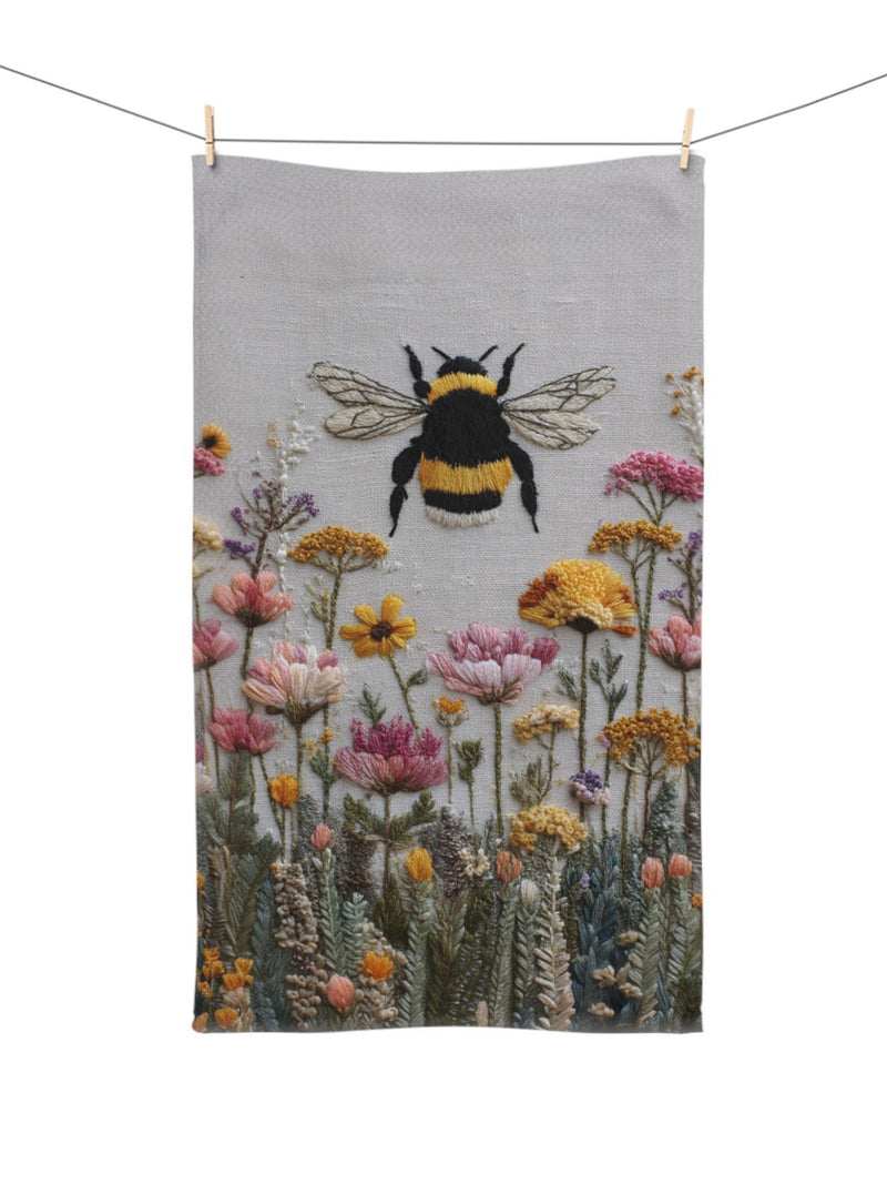 Bee Colorful Floral Hand Towel Soft Kitchen Towel Bathroom Decor Gift Idea Home Decors House Warming Present house warming flower