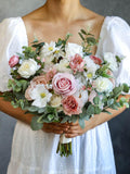 Blush Pink Silk Wedding Bouquet - Artificial Flower Bridesmaids Bouquet Bouquet