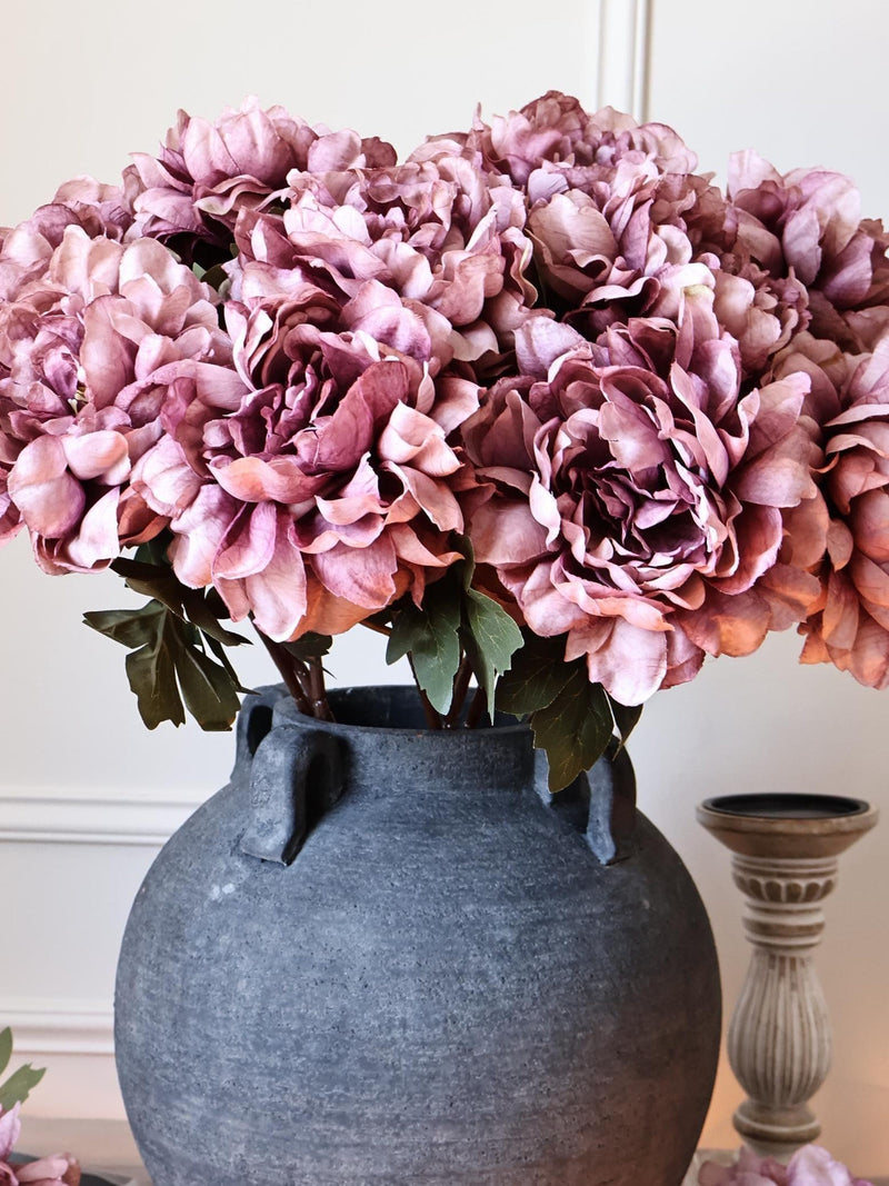 Mauve Plum Peony Artificial Flower Ð Luxury Faux Peony for Wedding Bouquet, DIY Wreath, Centerpiece, Home Decor Gift silk flower