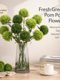 22Ó Artificial Green Pom Pom Flowers Ð Faux Plant for Home, Hotel & Commercial Decor, Floral Arrangement, Photography Prop faux plants