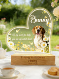 Custom Pet Portrait Night Light Ð Personalized Dog & Cat Memorial Lamp with Flowers or Stars, Pet Loss Sympathy Gift for Dog Mom, Dad sympathy flower