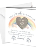 Pet Loss Sympathy Card Ð Rainbow Memorial Pocket Hug Keepsake, Dog Cat Condolence sympathy flower