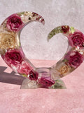 Custom Heart Votive Sympathy Keepsake, Memorial Gift, Flower Preservation, Unique Bespoke (DEPOSIT) sympathy flower