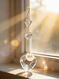 Personalized Pet Memorial Crystal Suncatcher, Heart Shaped Rainbow Maker, Forget Me Not Sympathy Gift sympathy flower