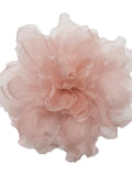 M&S Schmalberg 4.5" Light Blush Pink Flower Gardenia Flower Silk Organza Millinery Fabric Flower Brooch Pin silk flower