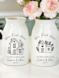 Personalized Ceramic Vase: Housewarming Gift for New Home,Housewarming Gift For Couple, Moving In Gift for Friend, Owners Gift house warming flower
