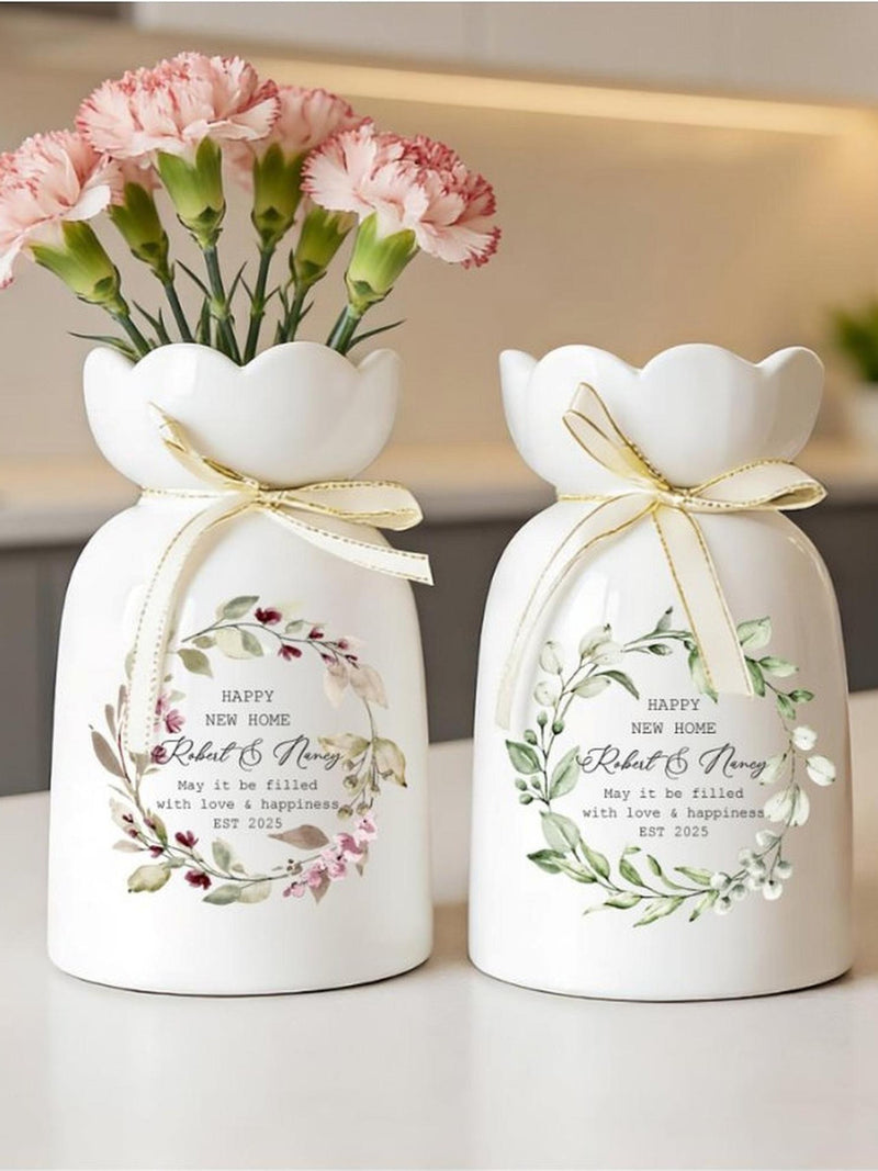 Personalised New Home Flower Vase,Custom First Home Gift,Moving In Gift for Friend,Personalized New Home Owners for Couple,Housewarming Gift house warming flower