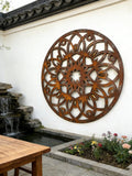 Rustic Metal Mandala Silhouette Wall Hanging, Boho Garden Ornament,  Rusty Iron Mandala Sculpture Art, House Warming Gifts house warming flower
