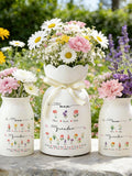 Custom First Mom Now Grandma Ceramic Flower Vase,Mothers Day Gift,Grandmas Garden Vase,Birth Month Flower Vase,Birthday Gift for Mom Nana birthday flower