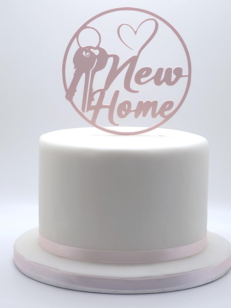 New Home Cake Topper, Housewarming Key & Heart Decoration, PLA Cake Accent house warming flower
