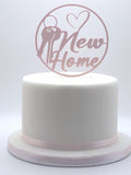 New Home Cake Topper, Housewarming Key & Heart Decoration, PLA Cake Accent house warming flower