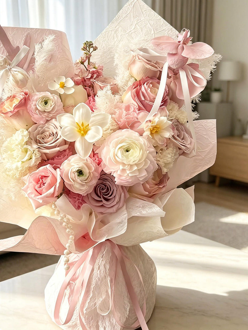 Soap Flower Bouquet,Forever Flower,Mothers Day Gift from Daughter/Son,Realistic FakeFlower Arrangement,Birthday,Anniversary,Gift for Mom/Her FLOWER DELIVERY