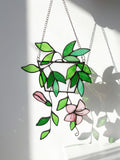 Stained Glass Potted Plant Suncatcher_Boho Vintage Home Decor, Birthday or MotherÕs Day faux plants