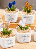 Personalized Glass Everlasting Tulip,Glass Tulip Flower Pot,Hand Blown Everlasting Tulip,Mother's Day Gift,Custom Potted Plant,Birthday Gift birthday flower