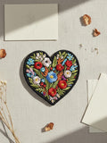 Botanical Flower Heart Patch for Custom Jacket Embroidered Love Patch Streetwear Fashion Denim Fashion Art Biker Jacket Patchwork Love Romance Flower