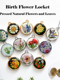 Handmade Birth Flower Lockets Necklace| Custom Photo Locket| Personalized Gift Birthday Gift for her Mother's day gift Memorial Keepsake birthday flower