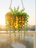 Suncatcher String of Pearls Plant Hanging, Acrylic Plant Window Decor, Plant Lover Gift -Faux Greenery Art- Boho Philodendron Home Decor faux plants