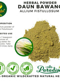Pure Powder Of Pure Welsh onion or Spring Onion (Allium Fistullosum) 100% Organic WildCrafted Fresh Natural Herbs flower spore