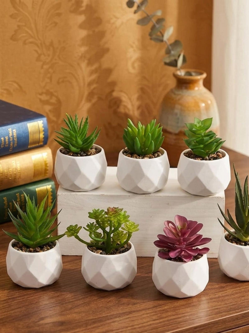 Artificial Succulent Bonsai Plants Ð Mini Faux Cactus Evergreen Home Decor faux plants