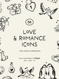Valentine's Day Line Art Illustrations: Romance Clipart (PNG, SVG, Vector) Love Romance Flower