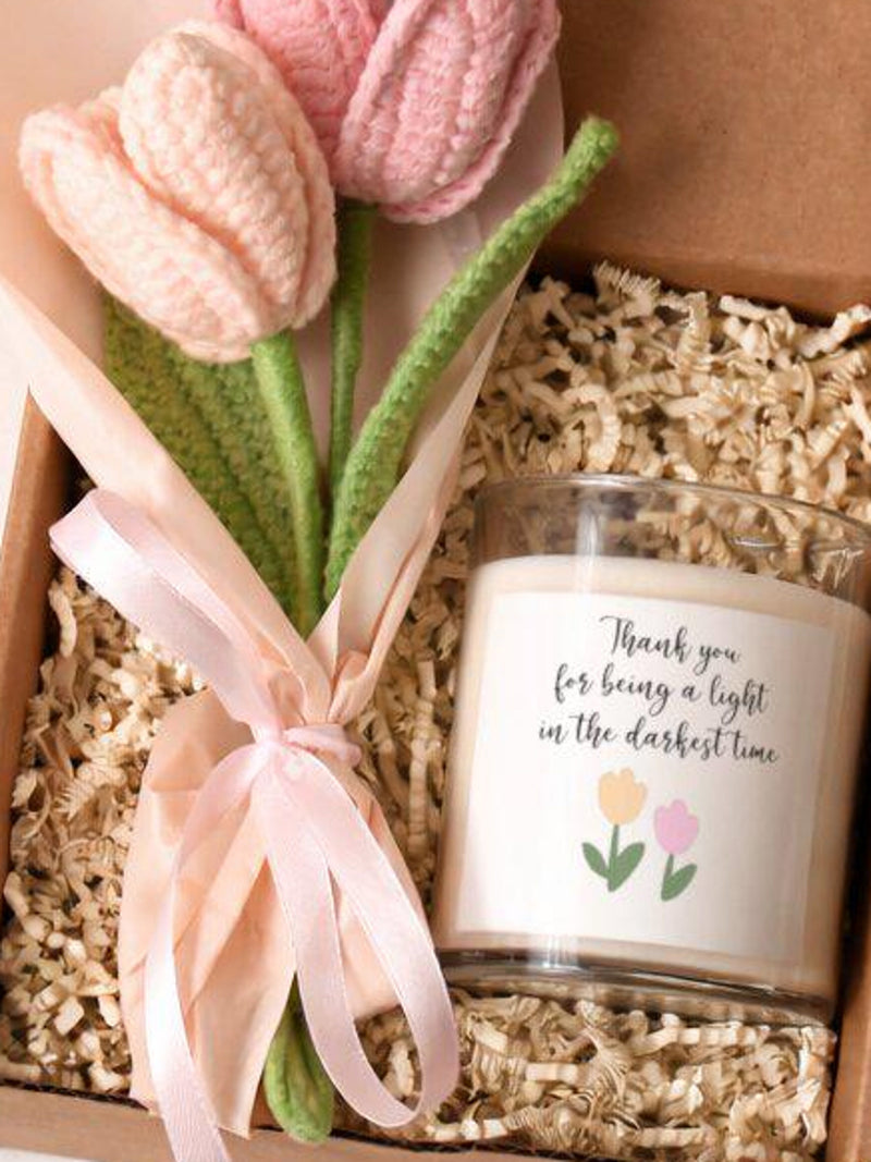 Nurse Appreciation Gift Basket Candle Crochet Bouquet Labor Delivery Medical Staff Giftbox FLOWER DELIVERY