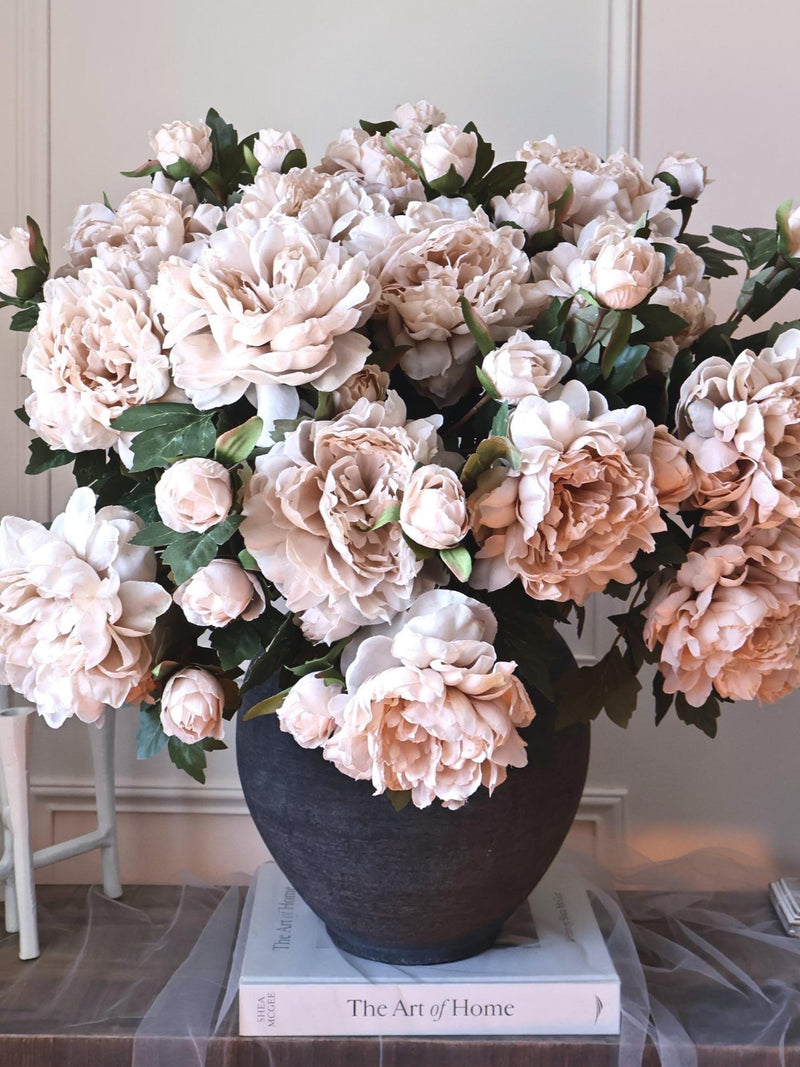 Beige Blush Peony with Bud Stem Ð Elegant Artificial Peony for Bridal Dress, Wedding Sash, Accessories & Romantic Decor FLOWER DELIVERY