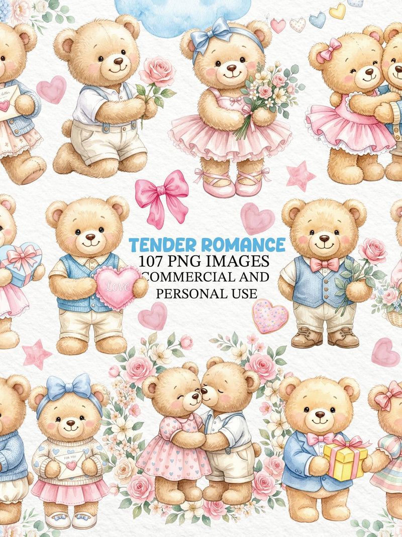 Vintage Romance Clipart Bundle Ð Wedding Couple PNGs, Victorian Garden, Love Letters, Anniversary, Sublimation Graphic Illustrations - DIY Love Romance Flower