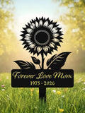Personalized Sunflower Memorial Stake | Custom Mom Grave Marker | Metal Garden Remembrance Plaque sympathy flower