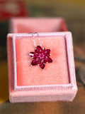 Garnet Lotus Necklace Gift for Mom Meaningful Gift for Her January Birthstone Necklace Birthday Gift Anniversary Jewelry, Lotus ANNIVERSARY